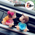 Lovely Couple Car Air Vent Freshener Essential Oil Perfume Clip Scent Aromas Diffuser Decor Fragrance Auto Interior Accessories