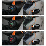 3 in 1 Car LED Digital Voltmeter Gauge Thermometer USB Charger | 12V/24V Dual USB Por lifestyle view