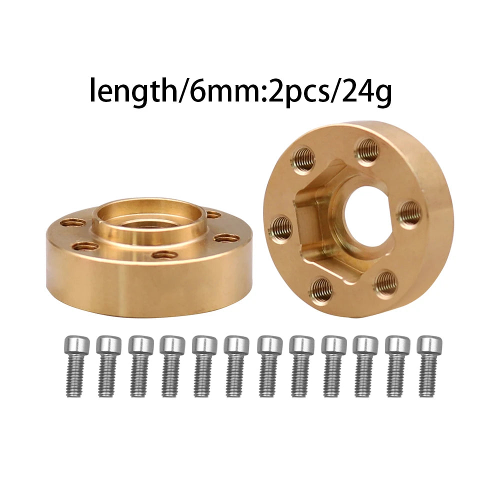 Brass 12mm Hex Hub Wheel Adapter for 1/10 RC Crawler 1.9 2.2 Inch Wheels alternate view