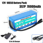 12V 18650 Lithium Battery Pack with BMS and Charger close-up view
