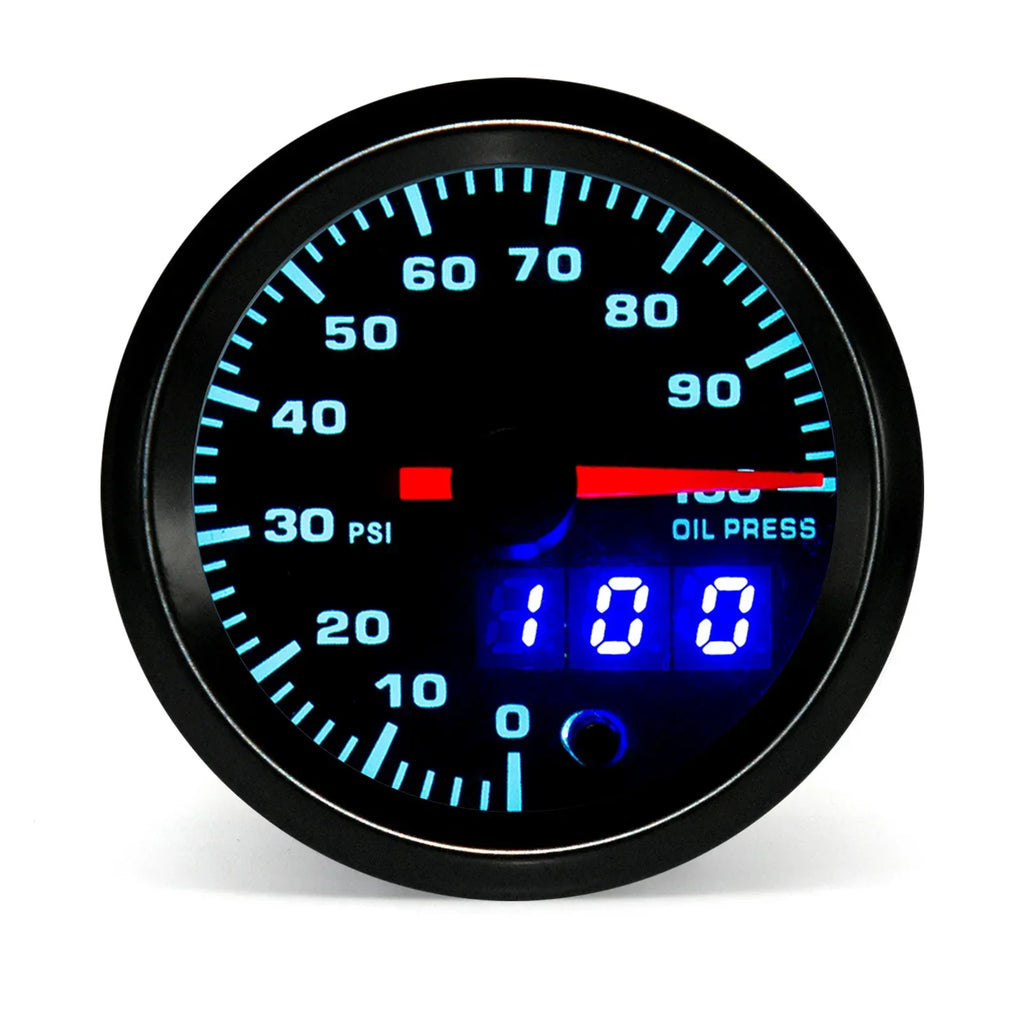 52mm 7 Colors LED Boost Water Oil pressure Voltmeter Air fuel Ratio EXT Temp Gauge Tachometer Dual Display Auto Car Gauge Pods