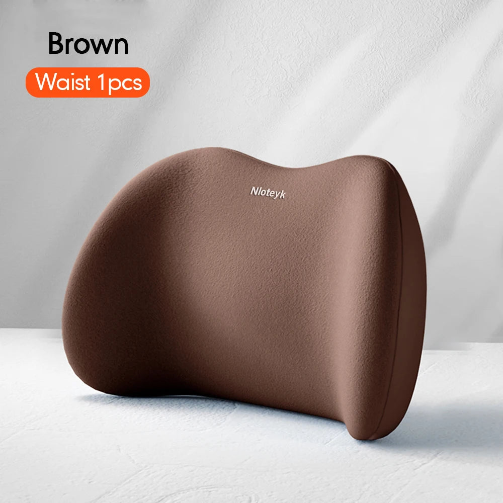 Car Universal Headrest Lumbar Memory Foam Cervical Lumbar Support Car Headrest Backre lifestyle view