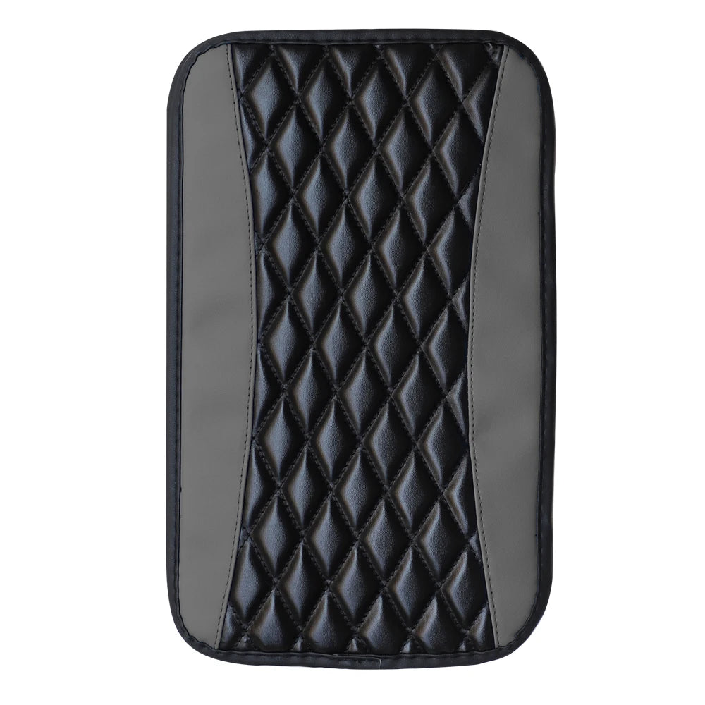 Car armrest cushion center control cushion Car interior accessories PU leather embroidered three-dimensional lattice cushion