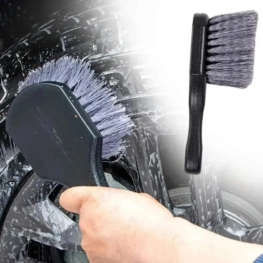 Car Wheel Cleaning Brush Detail Brush Short Handle Tire Rim Washing Brush Vehicles Clean detail view