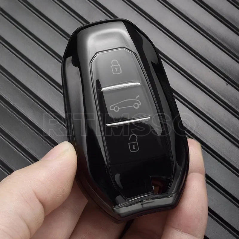 Soft TPU Car Key Case Cover Shell Fob Holder for Peugeot 308 408 508 2008 3008 4008 5008 for Citroen C4 C6 C3-XR Accessories