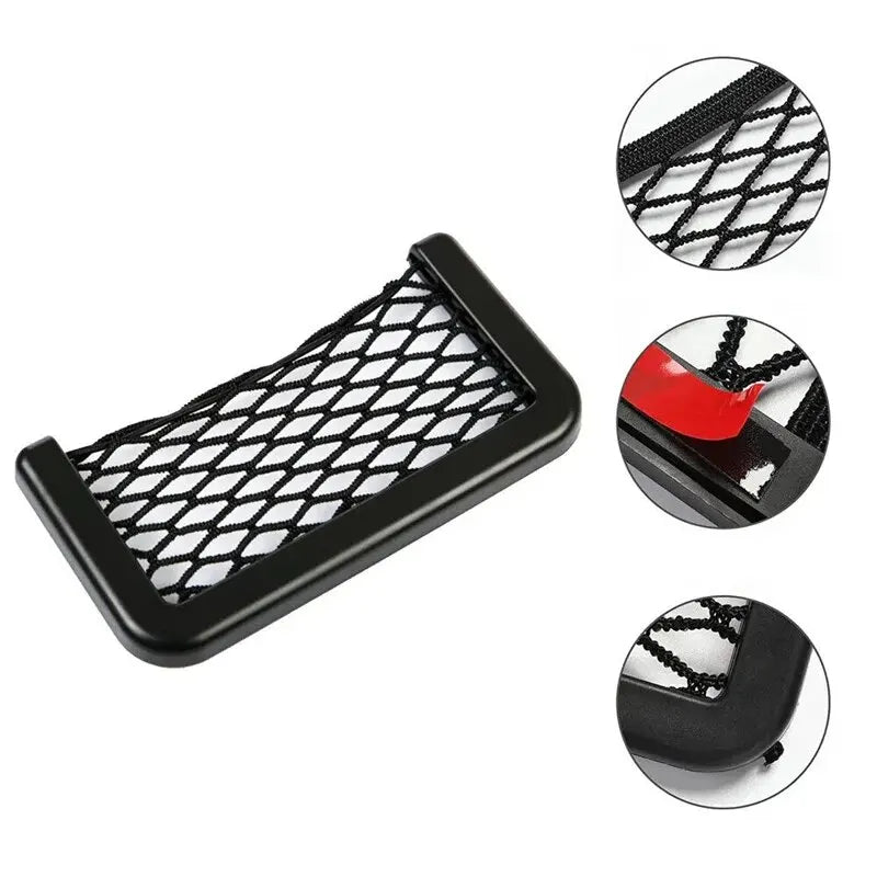 Auto Seat Side Interior Back Sundries Pocket Mesh Storage Bag Phone Net Pocket Hold additional angle
