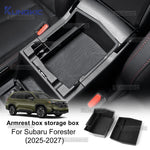  KUNGKIC For Subaru Forester 2025 2026 2027 LHD RHD Car Armrest Box Storage Tray Center Console Stowing Case With Silicone Mat