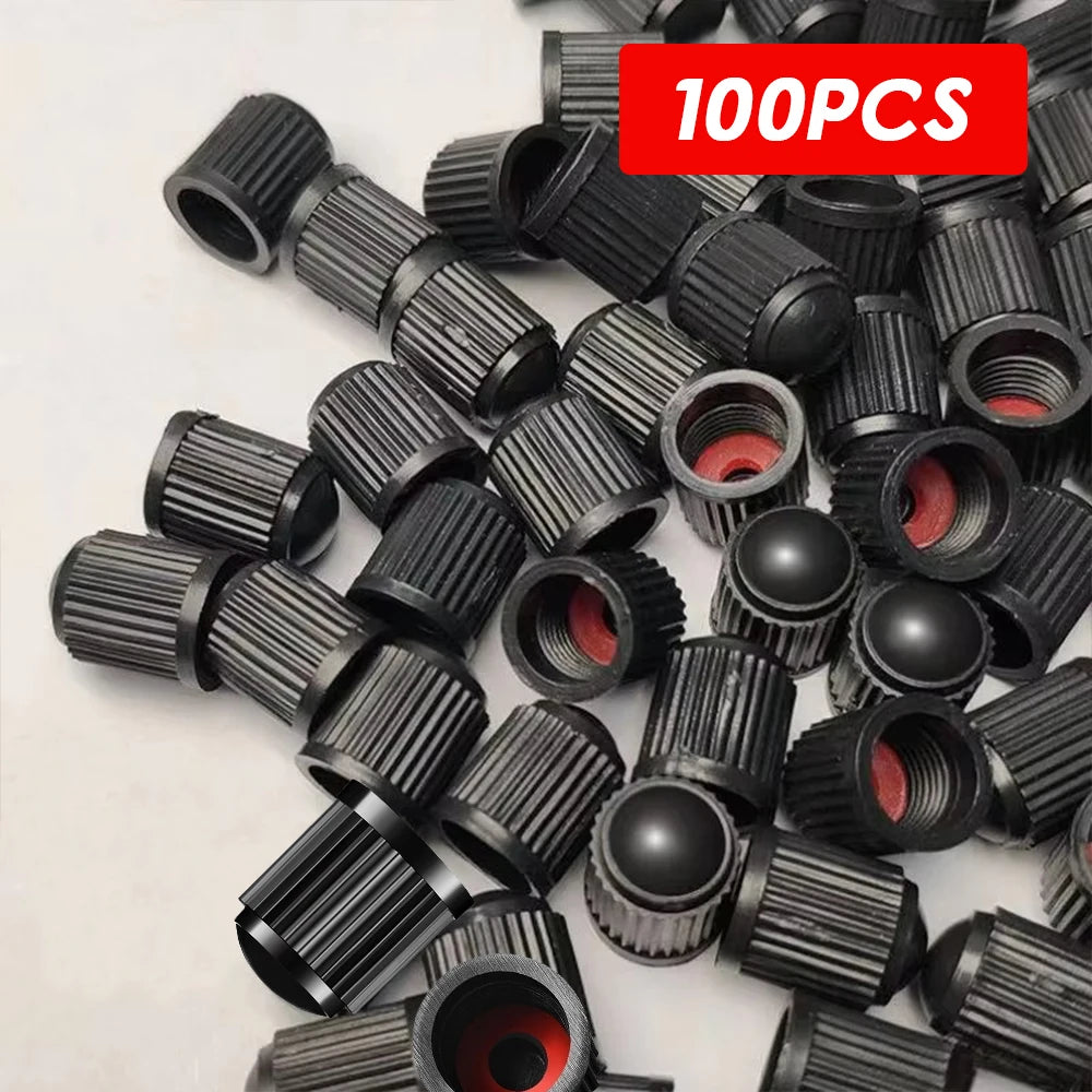 Plastic Tire Valve Dust Caps | Universal Schrader Stem Covers for Car, Bike, Truck close-up view