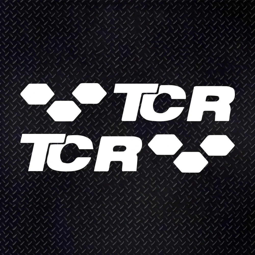 2pcs Universal TCR Vinyl Tuning Sticker For Car Side Decor Decal Honeycomb Auto Body Stickers