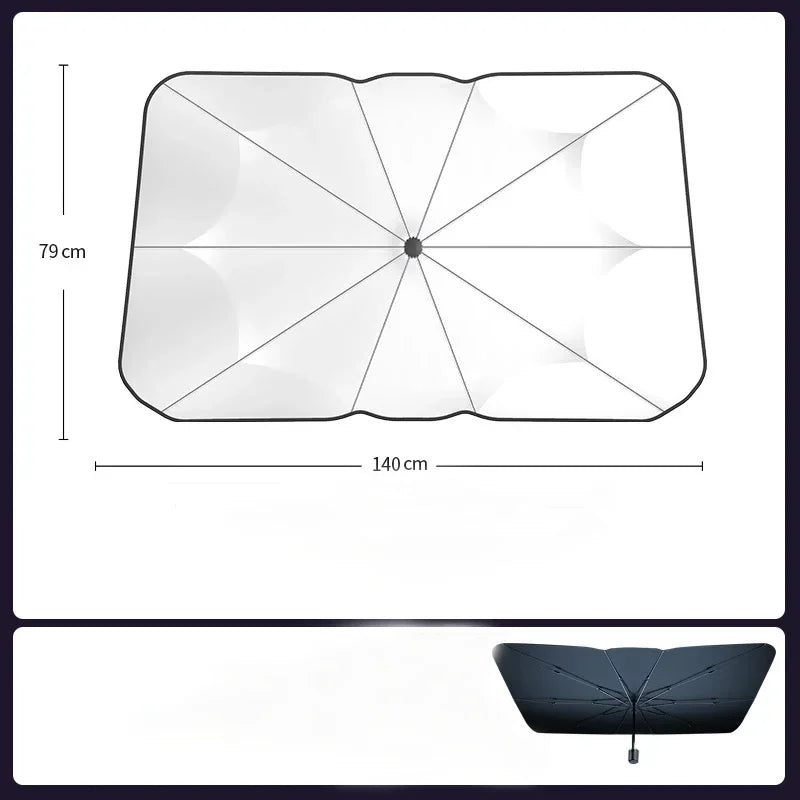 Folding Car Sunshade Umbrella | Front Windshield Sun Protector additional angle