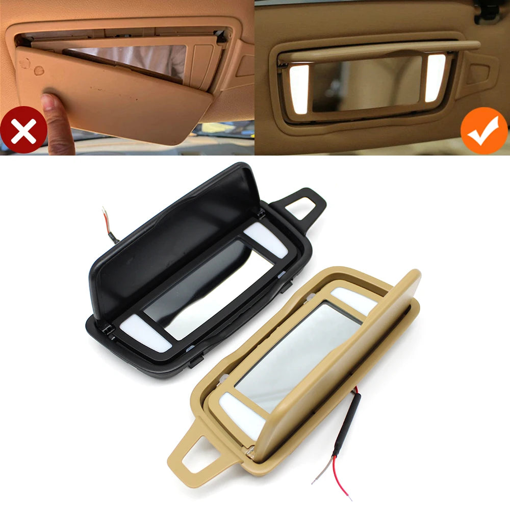 1PC Car Left Right Makeup Vanity Sun Visor Mirror Assembly For Porsche Boxster Cayman 981 982 Carrera 911 Traga GT3 991 992