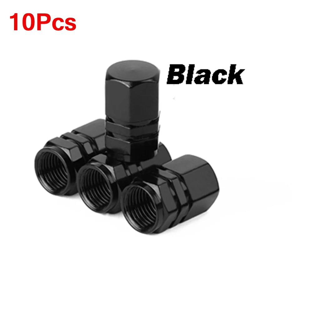 Aluminum Alloy Tire Valve Caps | 5 or 10 Pack Waterproof Dustproof Stem Covers additional angle