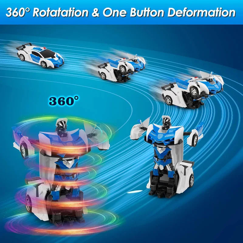 Electric RC Car 2 In 1 Transformation Robots Sports Vehicle Model Robots Boys Toys Rem close-up view