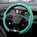 Universal Non-Slip Suede Car Steering Wheel, O/D-Type Steering Covers Wheel Booster Protect Cover for Car Anti-skid Accessories