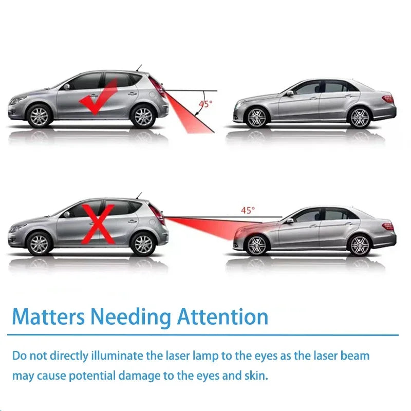 Car LED Laser Light Anti Fog Spotlights | Universal Warning Emergency Light close-up view
