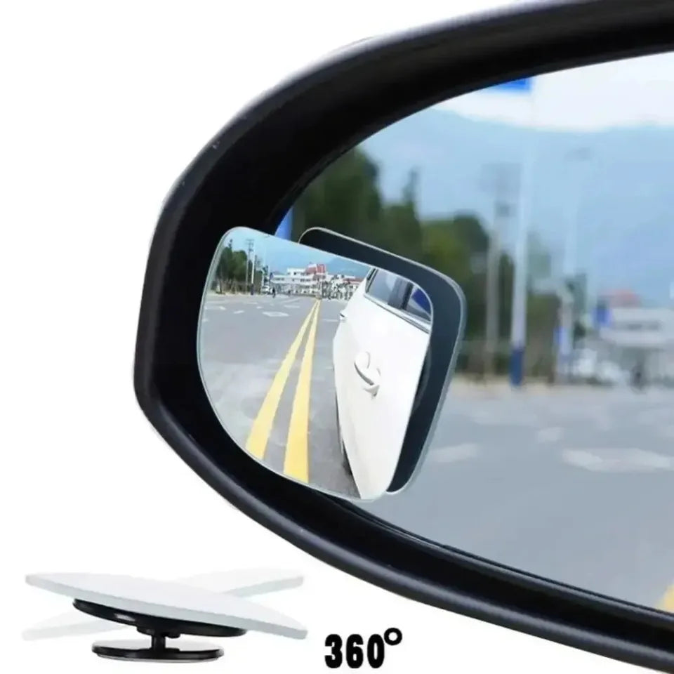 2pcs Car Mirror Wide Angle Car Blind Spot Mirrors 360° Adjustable Auxiliary Rearview lifestyle view