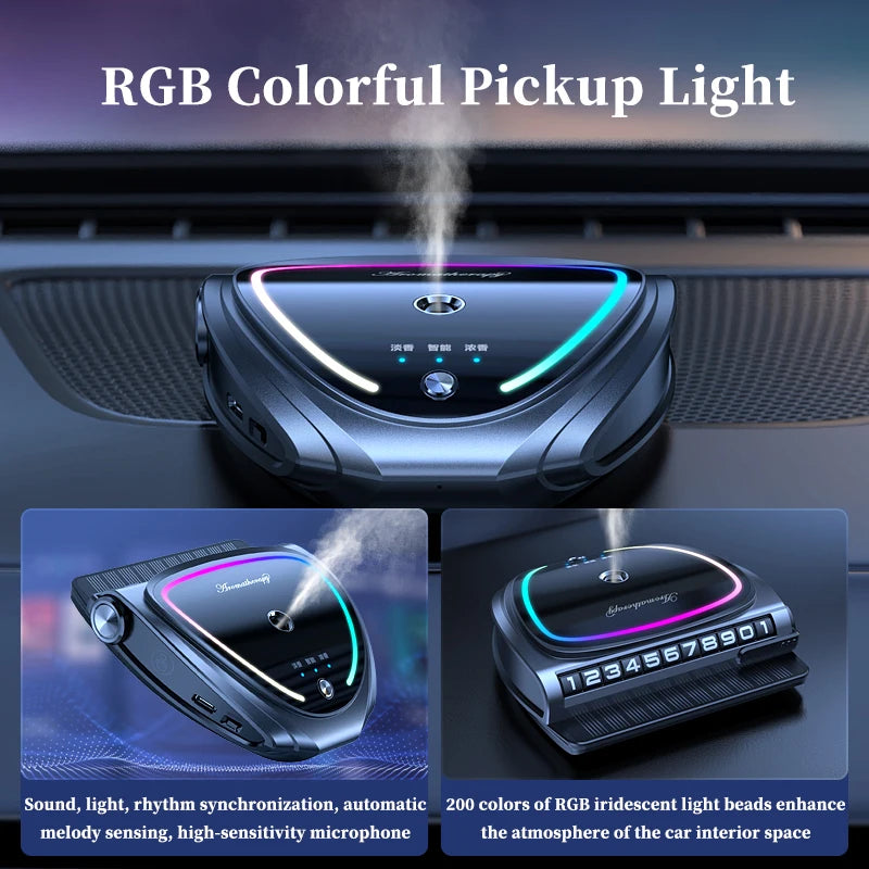 Solar car mounted aromatherapy perfume for cars High grade parking sign Men's decorations Atmosphere light Car mounted automatic