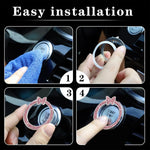 1PCS Car Bling Ring Crystal Car Stickers Rings Womens Car Decals, Push Start Button additional angle