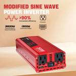 1500W/2000W/2600W DC12V to AC110V Portable Car Power Inverter Charger Converter Adapter US Socket Auto Accessories