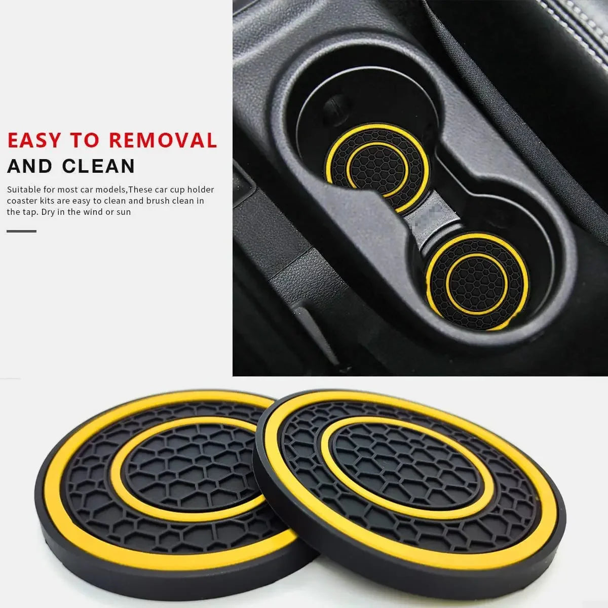 Anti Slip Car Cup Holder Coaster 2-Piece