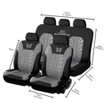 Car Seat Cover Full Set, Universal Butterfly Pattern Embroidery Auto Seat Set additional angle