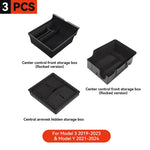 Car Storage Box for Tesla Model 3/Y Highland | Center Console Hidden Organizer additional angle