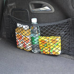 Car Seat Back Organizer Trunk Net Mesh Pocket Elastic String Net Magic Sticker Univ additional angle