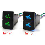 Car LED Light Double Key Seat Heated Button Heating Switch with Connecting Wire for To close-up view