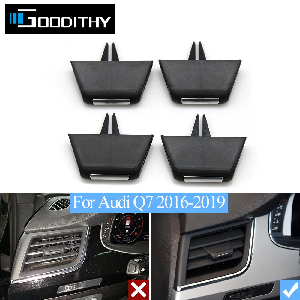 For Audi Q7 Car Dashboard Front Left Right Middle Air Conditioner AC Vent Grille Outlet Slider Tab Clip Repair Kit 2016-2019