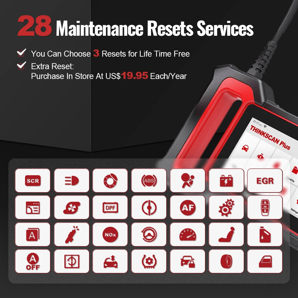 THINKCAR ThinkScan Plus S6 Car Diagnostic Tool 4 Systems 5 Resets Oil SAS Life Free Diagnose Auto VIN Code Reader OBD2 Scanner