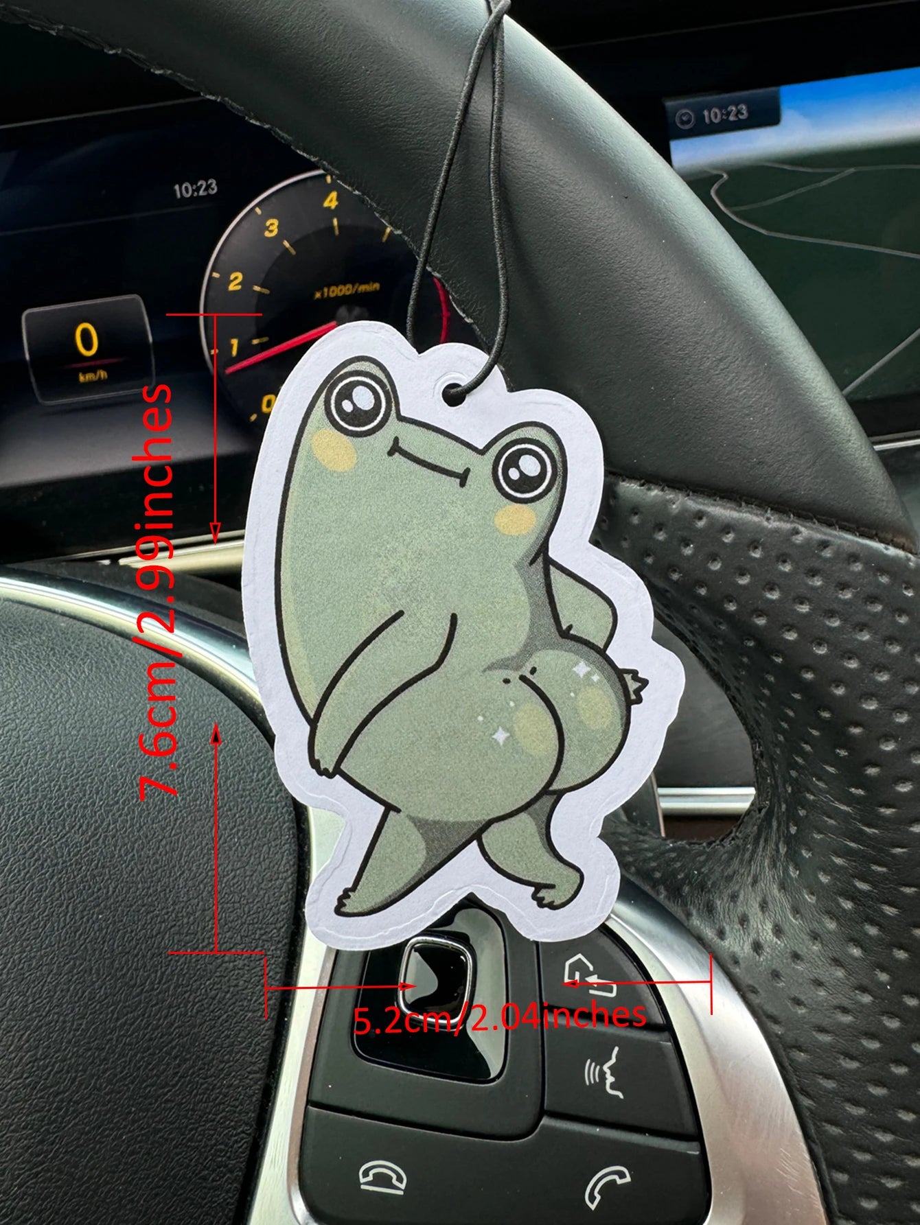 Dancing Frog Design "Sustainable Freshness" Long-Lasting Car Air Freshener - Aromatherapy Scented Paper Pendant, Suitable for Rearview Mirrors and Air Vents, Stress-Relief Fragrance Accessory, Car Air Freshener, Long-Lasting