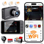 3 Channel Car DVR UHD 4K Dash Cam Three Way Camera DVRs Recorder Video Registrator Dashcam Camcorder Wiht 32G Card-Gift