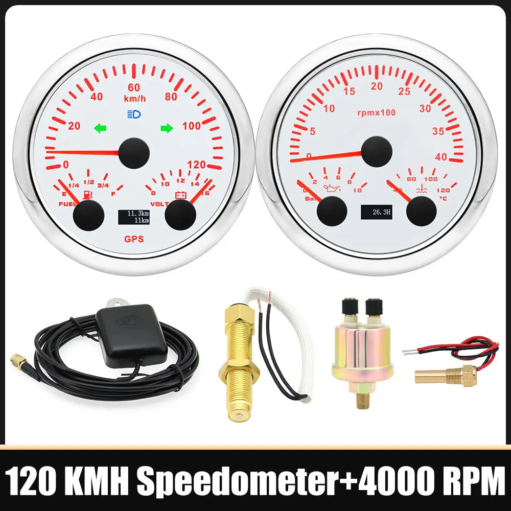 85mm Car 3 In 1 Multi-functional GPS Speedometer Set | RPM Tachometer with Oil Pressu lifestyle view