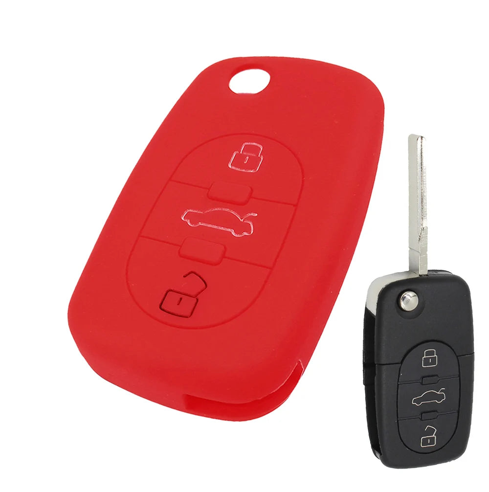 Silicone Key Fob Cover for Audi 3 Button Flip Key alternate view