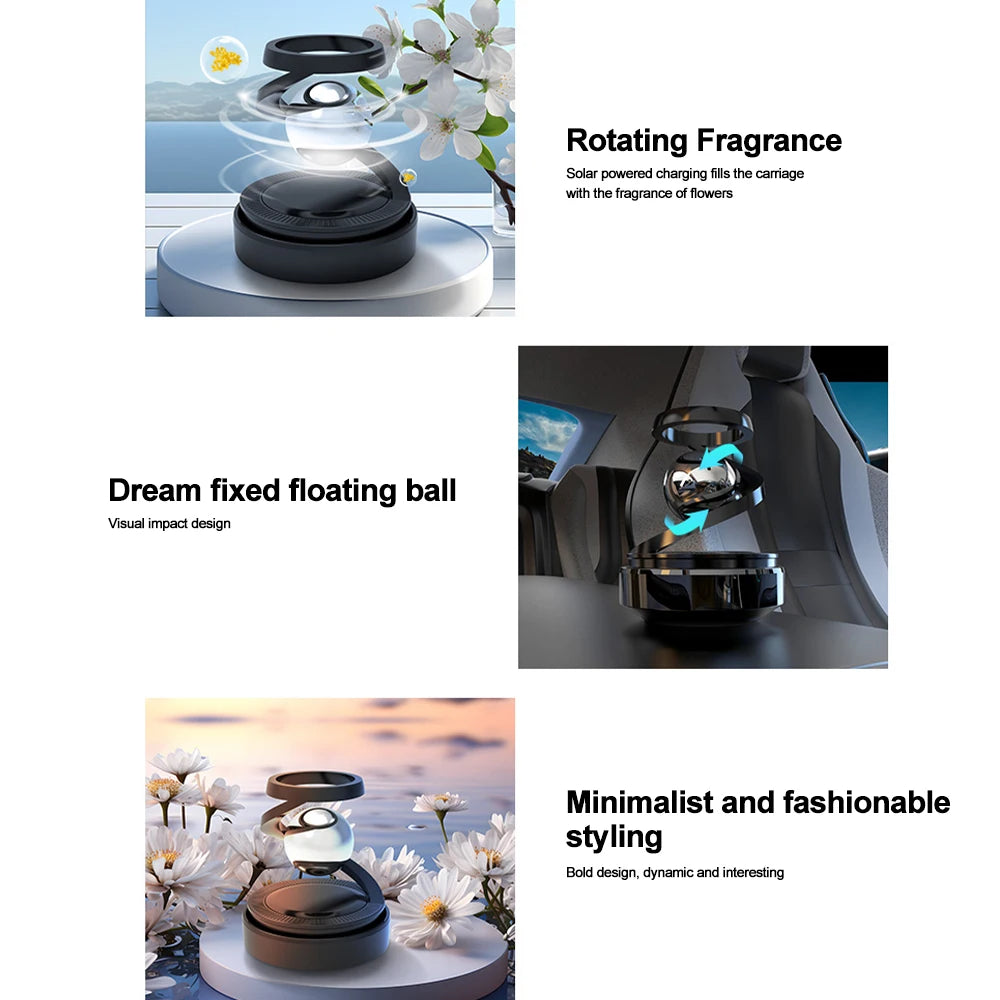 Solar Car Air Freshener | Levitation Rotating Perfume Diffuser for Car Interior lifestyle view