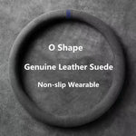 Car Steering Wheel Covers Cowhide Suede Steering Wheel Cover Wrap Universal 37-38cm Brea detail view
