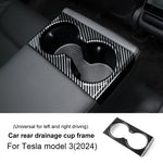 ABS Carbon Fiber Steering Wheel Frame Cover For Tesla Model 3 Highland 2024 Model Y Juniper 2025 Trim Car Interior Accessories