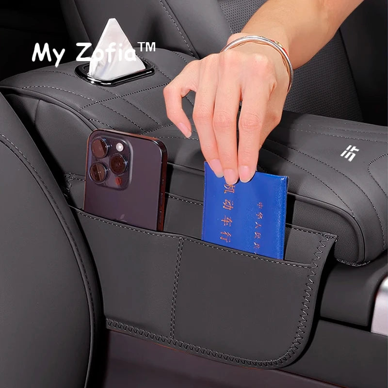 For JETOUR T2 Shanhai T2 2024 2025 2026 Car Armrest Box Height Increase Pad Leather Protective Cover Storage Bag Car Accessories