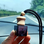 Square Glass Car Perfume Bottle Pendant | Empty Essential Oil Diffuser additional angle