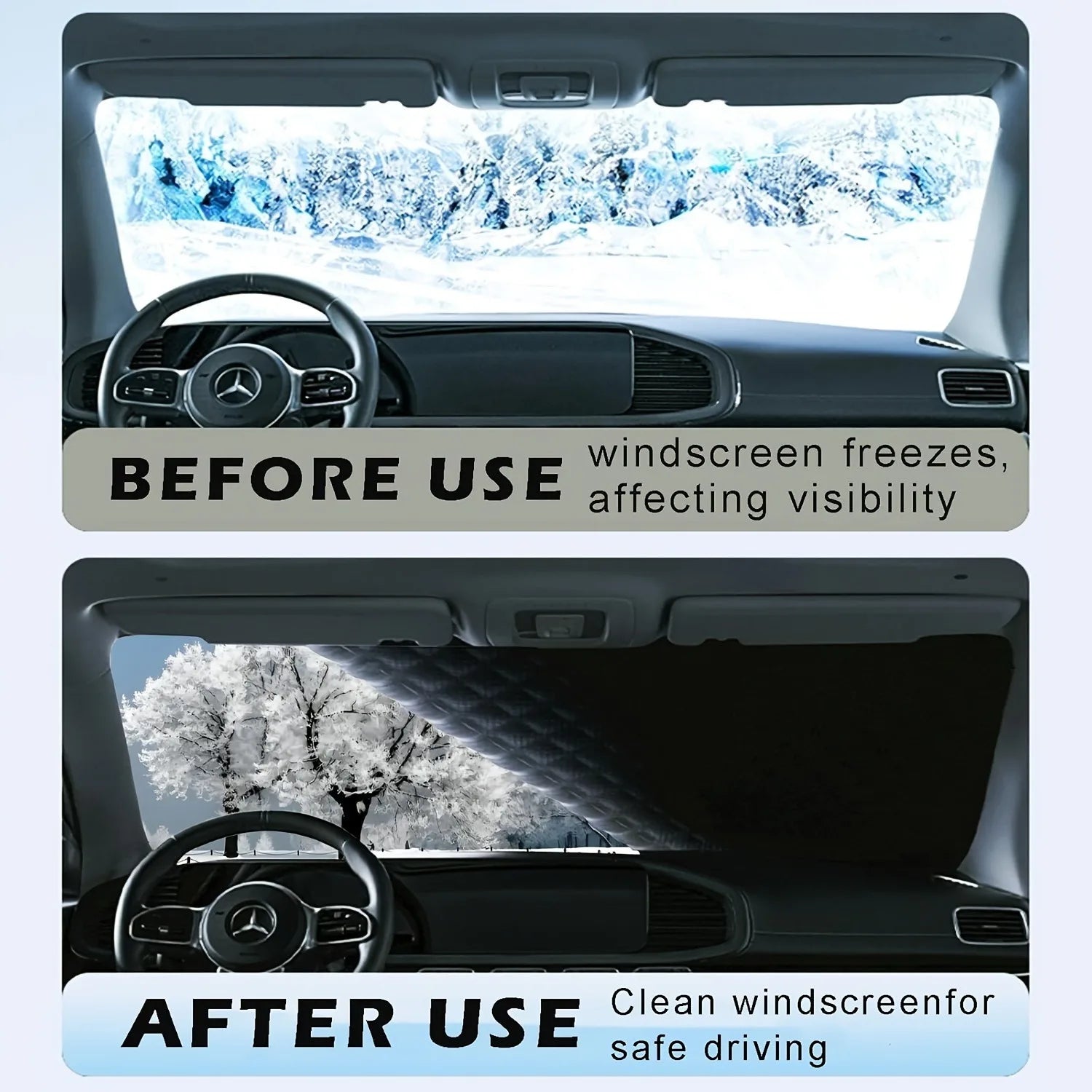 Winter Car Windshield Cover | Magnetic Snow Guard for Front Window close-up view