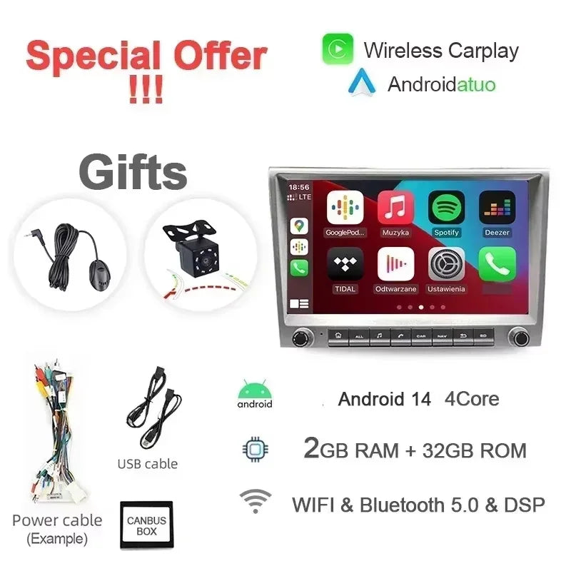 9 Inch Android 14 Car Radio GPS Navigation | For Porsche Cayman 911 987 Boxster 997 2 lifestyle view