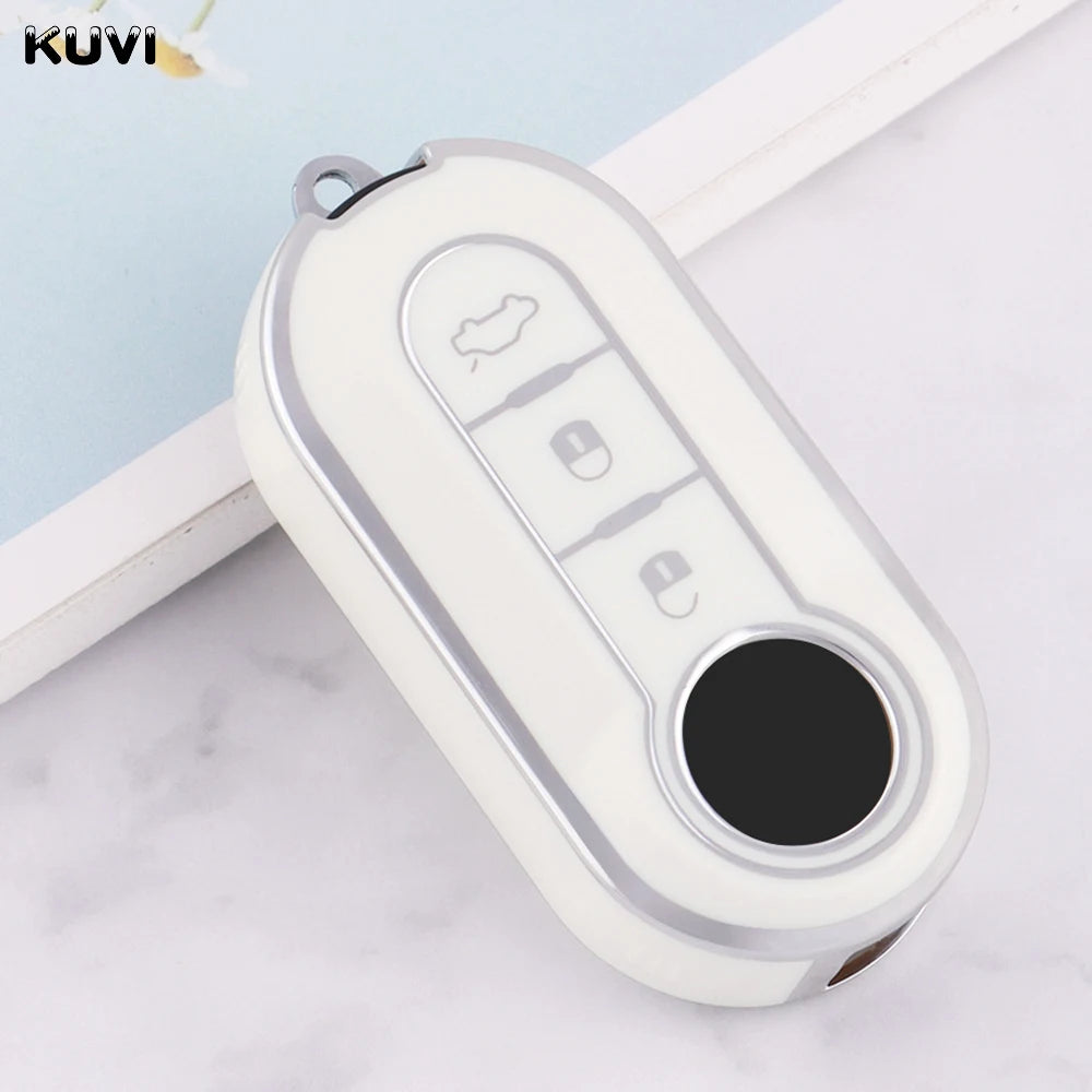 New TPU Car Flip Key Case Cover Shell For FIAT 500 Ducato Punto Panda Lancia Musa For alternate view