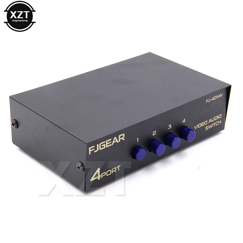 2 or 4 or 8 Ports RCA AV Audio Video Switcher Selector | 4 Input 1 Output Splitter Box f detail view