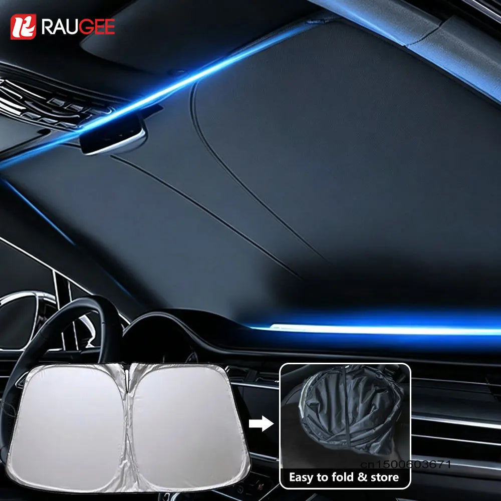 Foldable Car Windshield Sunshade | Front Window Sun Protection with Storage Bag