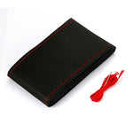 Car Steering Wheel Braid Cover Needles And Thread Artificial Leather Car Covers Suite close-up view
