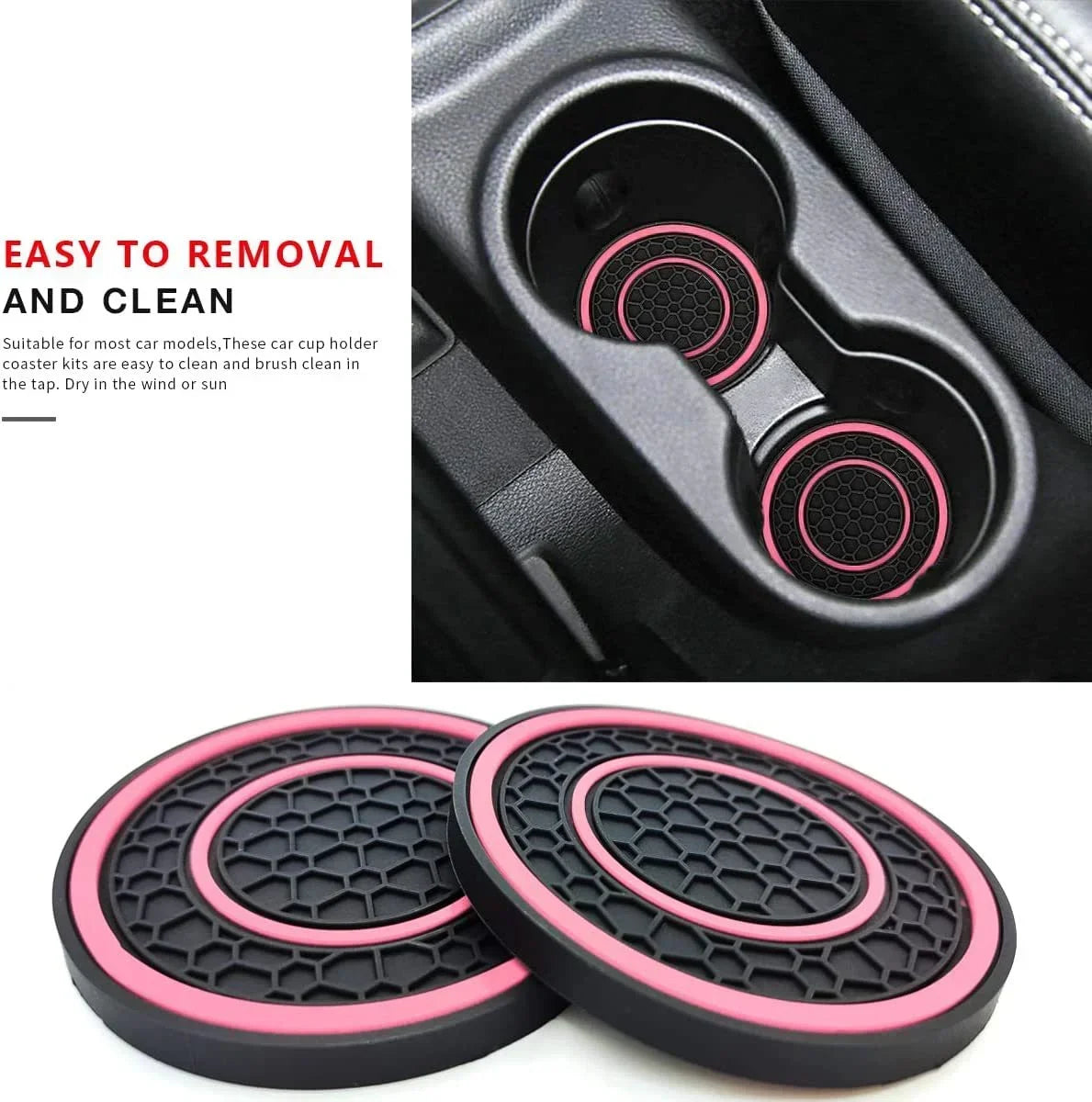 Anti Slip Car Cup Holder Coaster 2-Piece