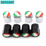 DSYCAR 4 Pieces Italy Flag Car Tire Valve Caps | Aluminium Alloy Airtight Stem Covers