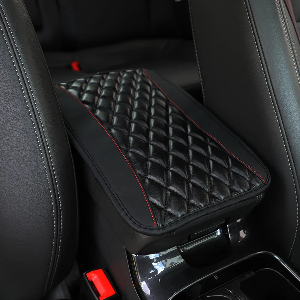 PU leather multi-color three-dimensional embroidered car armrest cushion, center console cushion, car decoration items