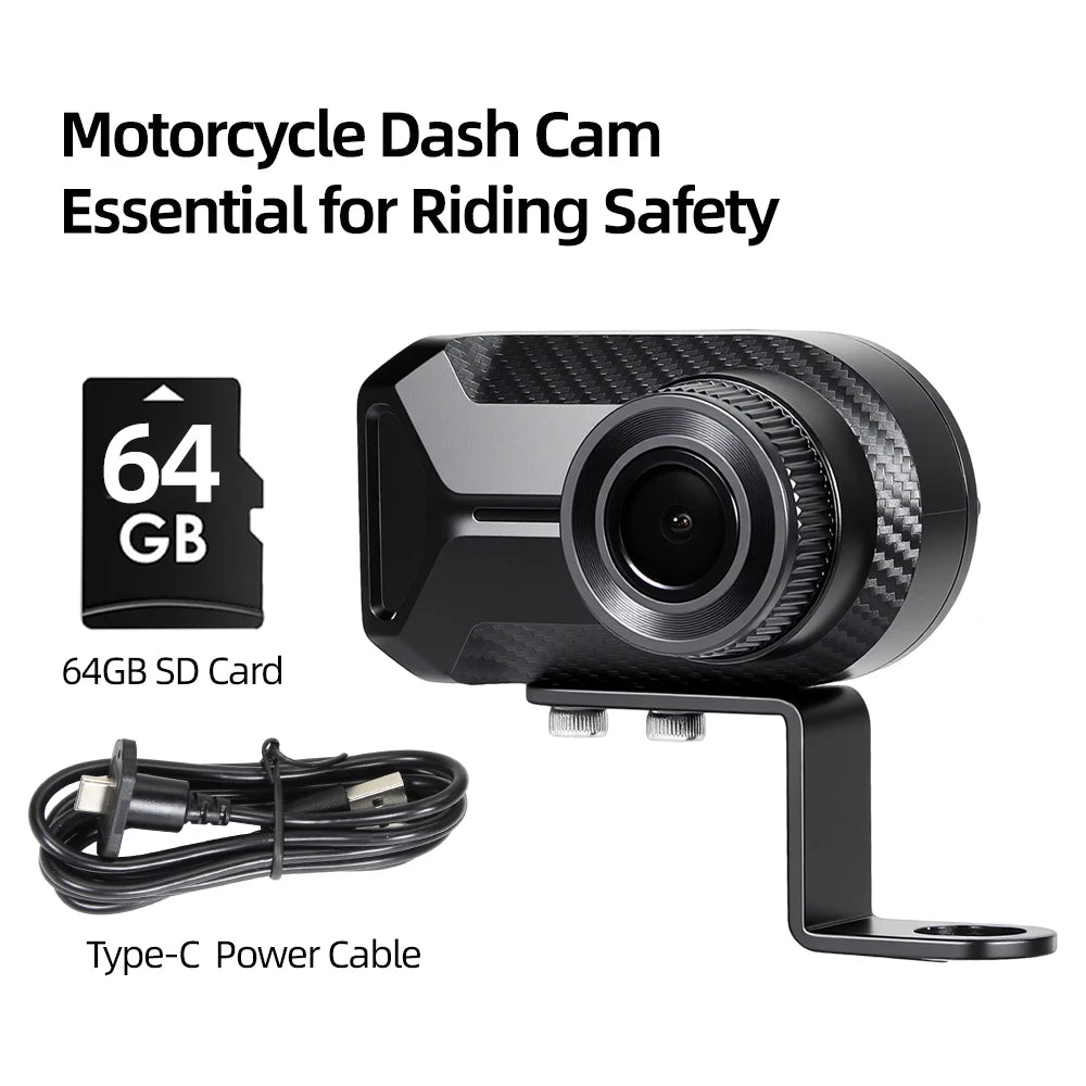 Motorcycle Dash Cam 2K 30fps WiFi | Helmet Driving Recorder close-up view