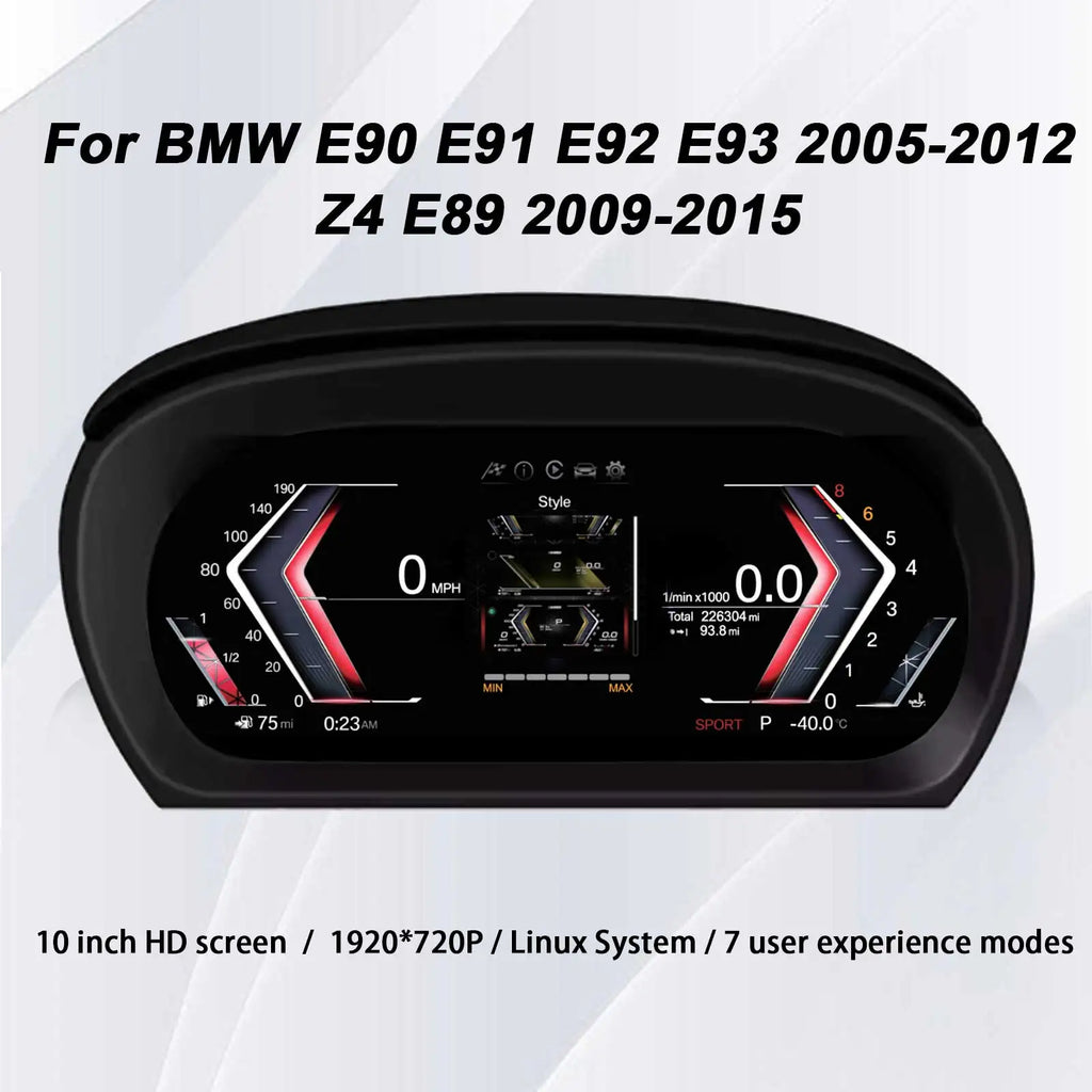 10"Cluster Digital Dashboard For BMW 3 Series E90 E91 E92 E93 2005-2012 / Z4 E89 2009-2015 Speedometer, Dashboard Plug-and-Play